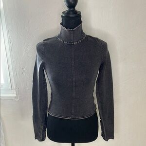 Zara Turtleneck Acid Wash Longsleeve Top Size S